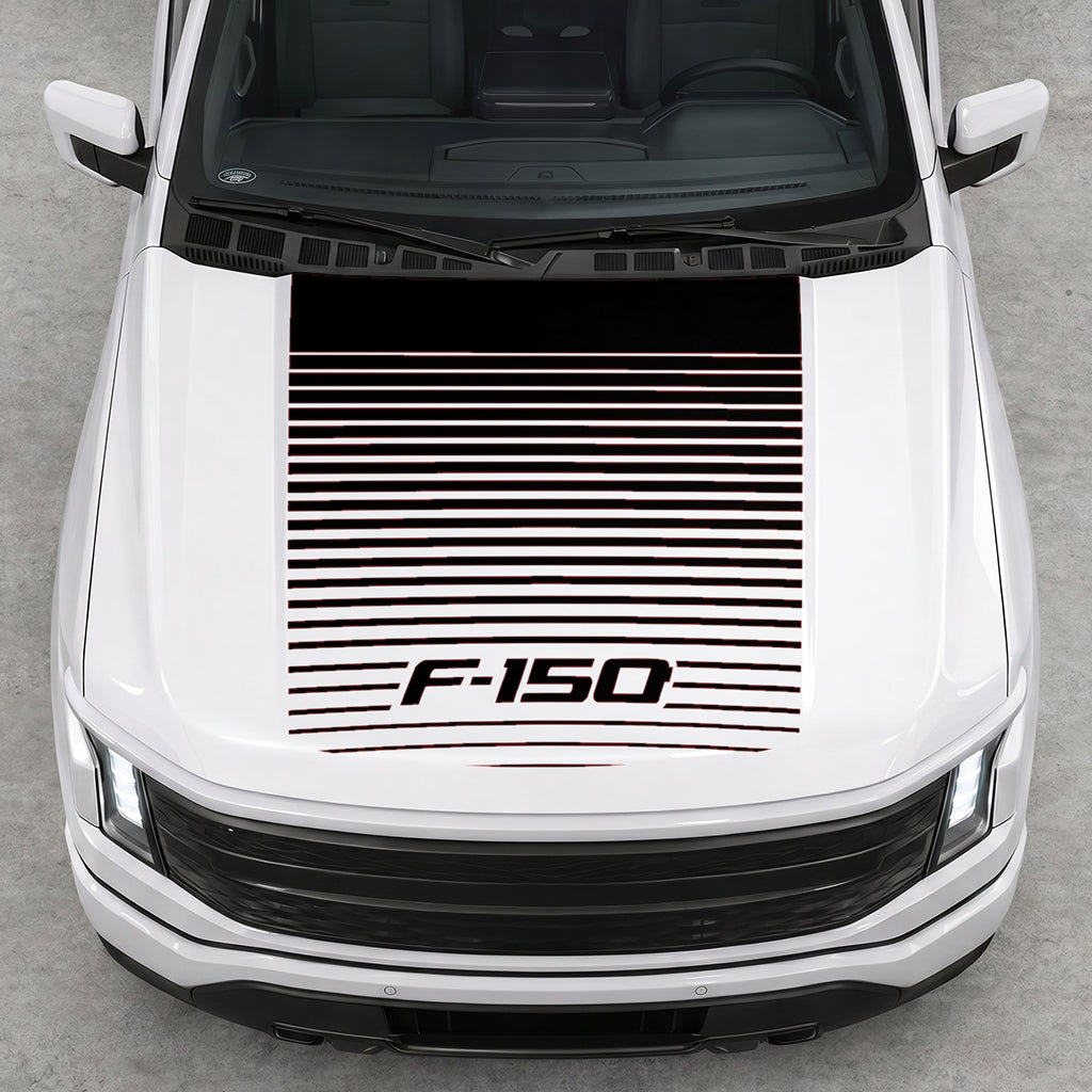 Hood Panel Decal/Sticker - Waves F150 Graphic Decal Graphic Kit - For Ford F-150 2015-2020 - Premium Vinyl