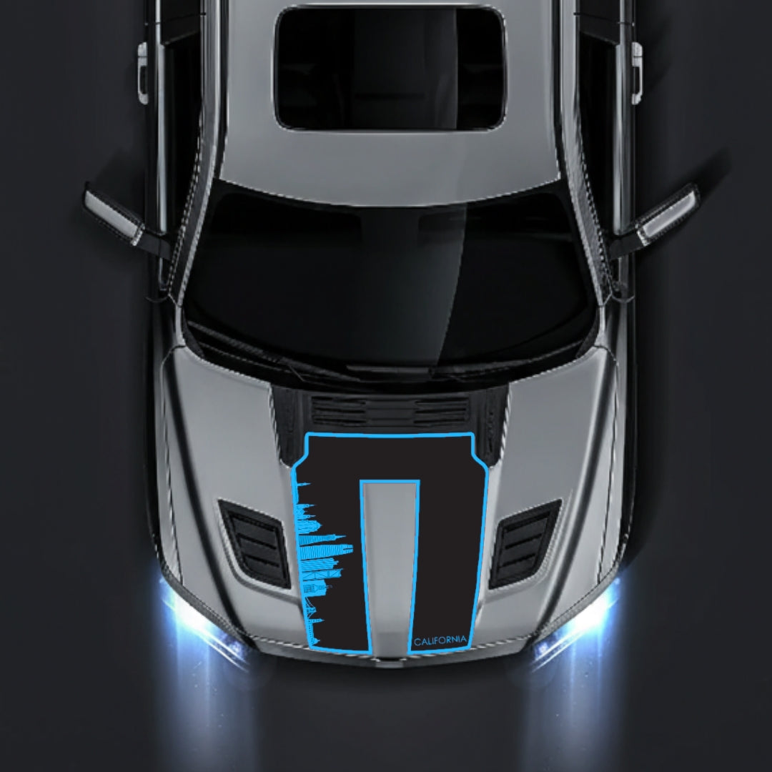 Hood Panel Decal/Sticker - California Skyline - Border Graphic Kit - For Dodge RAM 1500 2019-2025 - Premium Vinyl