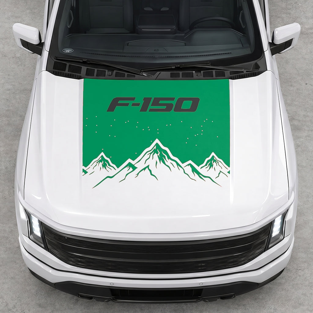 Hood Panel Decal/Sticker - Deep Mountain Graphic Decal Graphic Kit - For Ford F-150 2015-2020 - Premium Vinyl