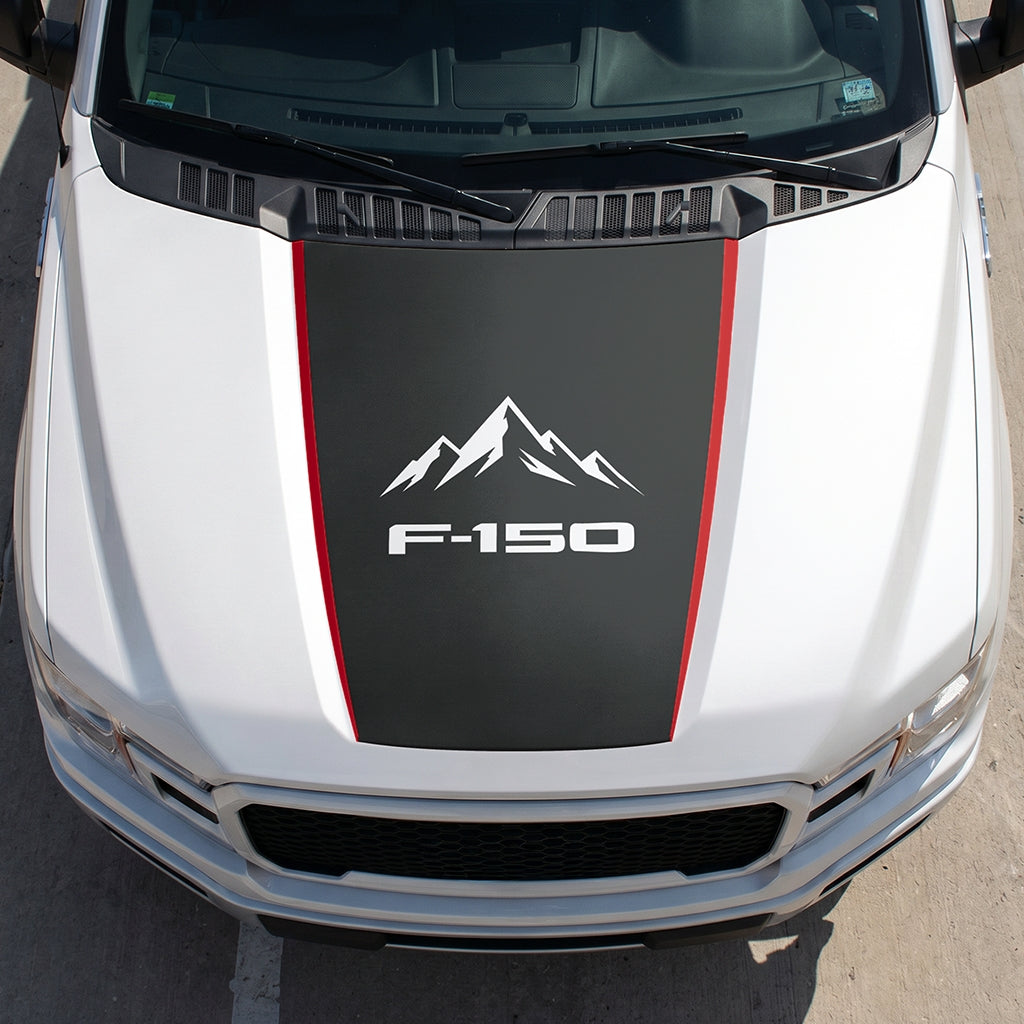 Hood Panel Decal/Sticker - Mountain Graphic Decal Graphic Kit - For Ford F-150 2015-2020 - Premium Vinyl