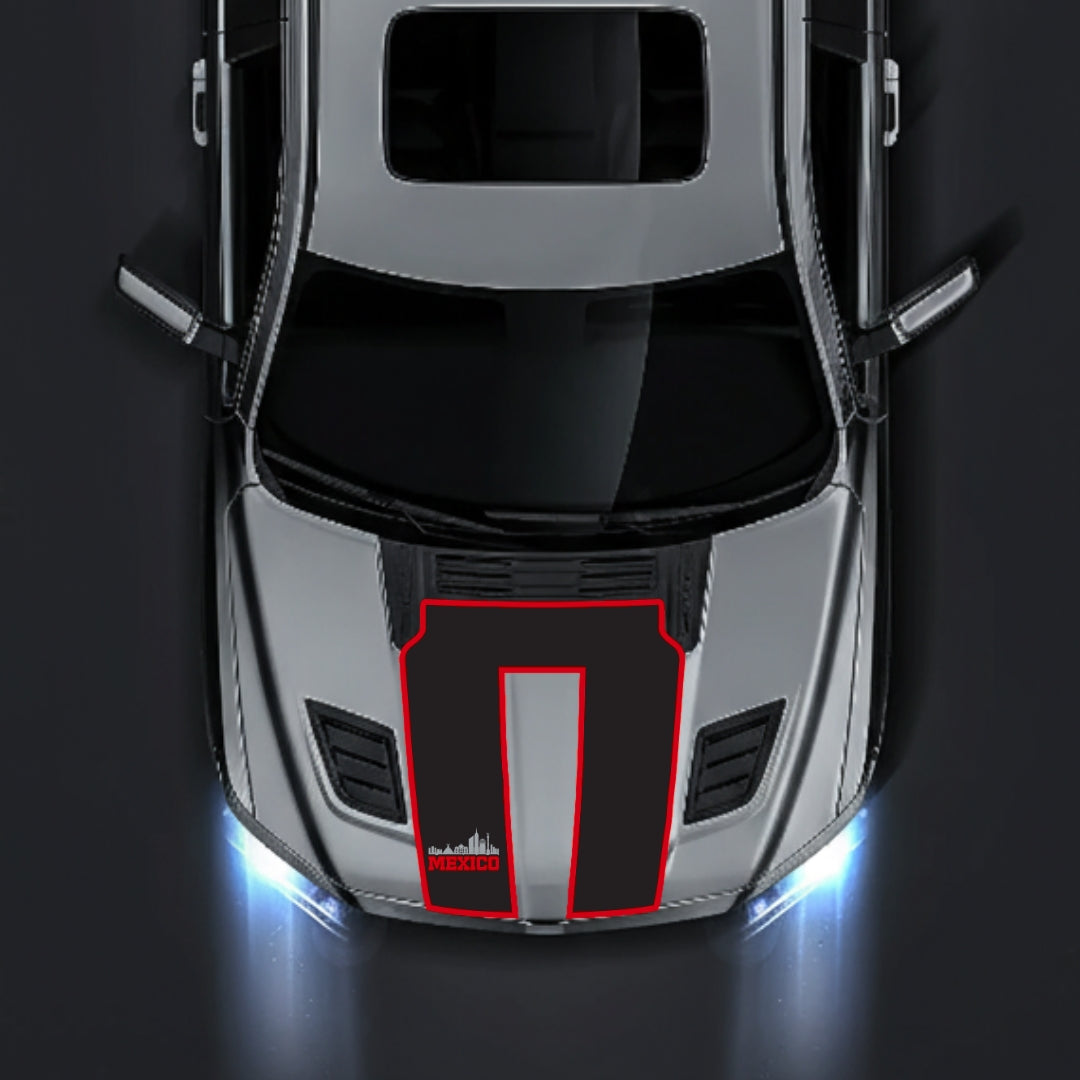 Performance Hood Panel Decal/Sticker - Mexico - Cut - Border Graphic Kit - For Dodge RAM 1500 2019-2025 - Premium Vinyl