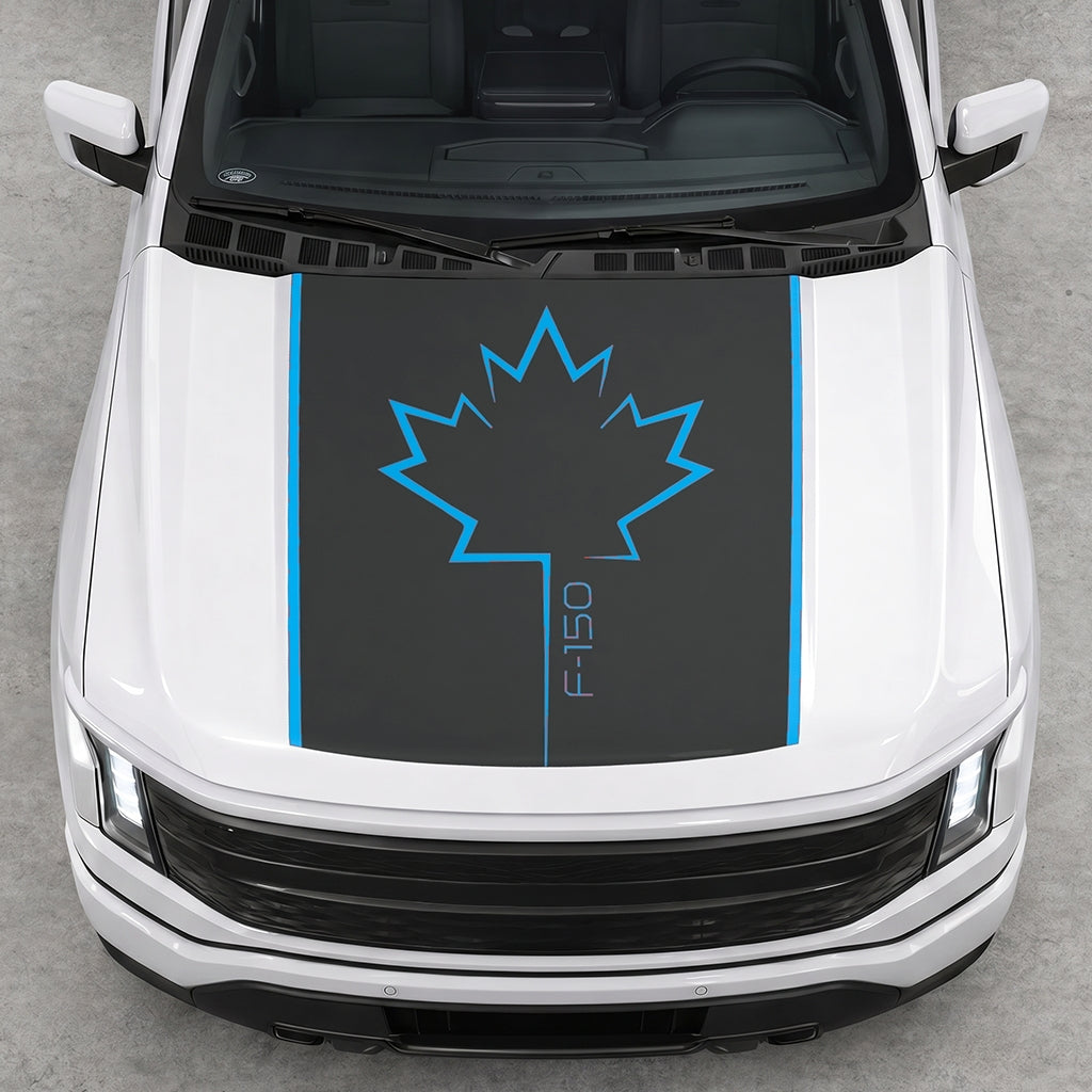 Hood Panel Decal/Sticker - Canada Leaf Graphic Decal Graphic Kit - For Ford F-150 2015-2020 - Premium Vinyl
