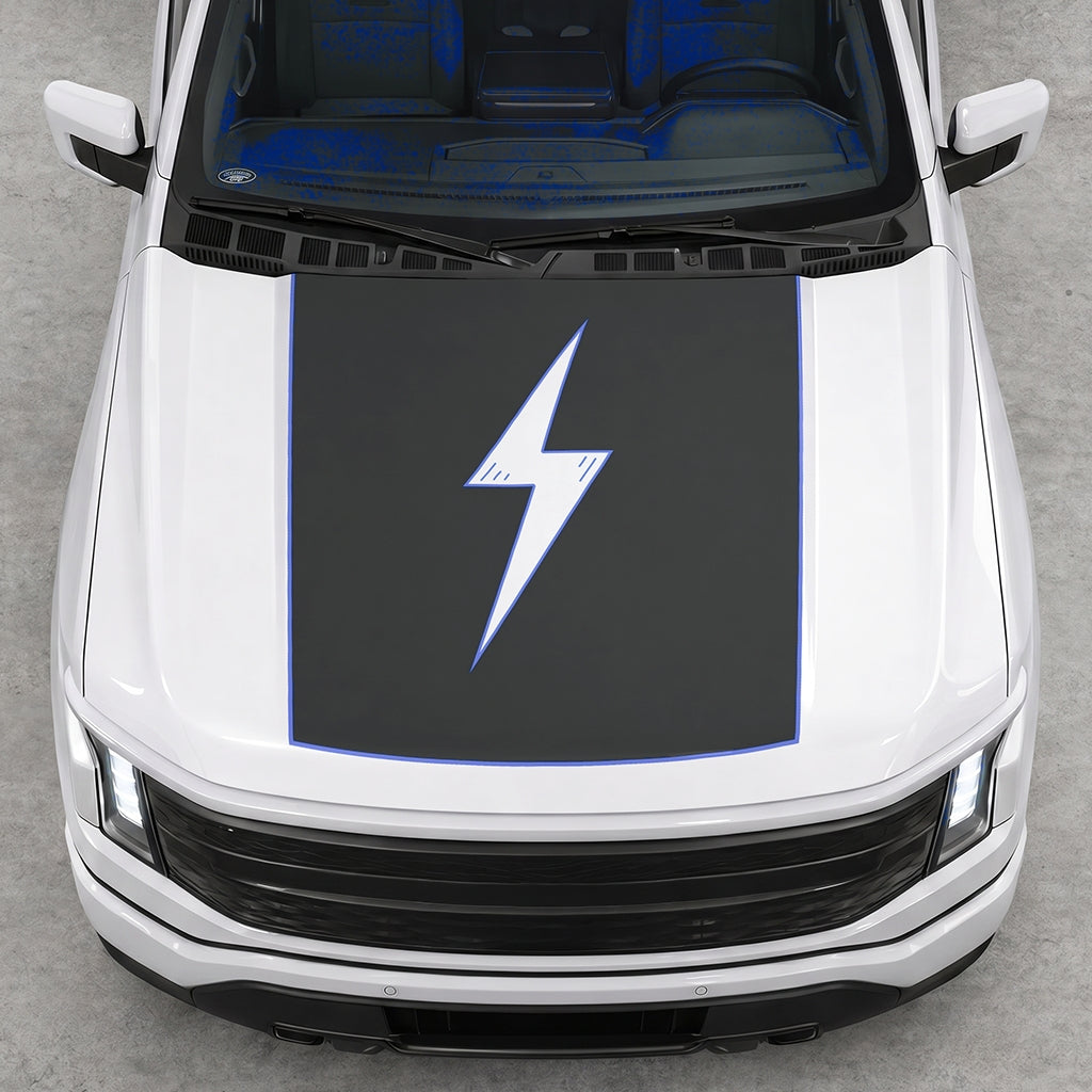 Hood Panel Decal/Sticker - Electric Graphic Decal Graphic Kit - For FORD F-150 2015-2020 - Premium Vinyl