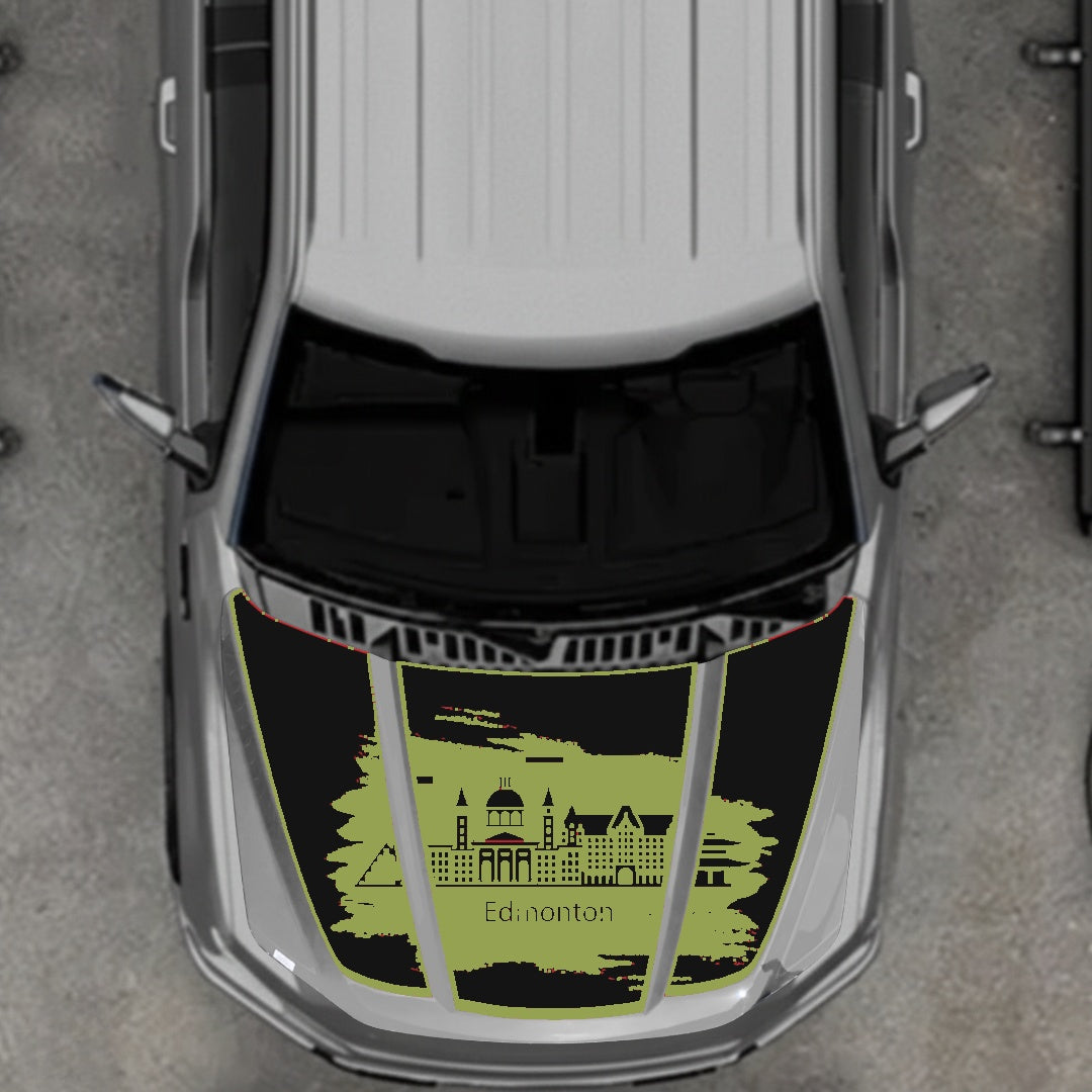 Hood Panel Decal/Sticker - Edmonton - Border Graphic Kit - For Ford F-150 2020-2026 - Premium Vinyl