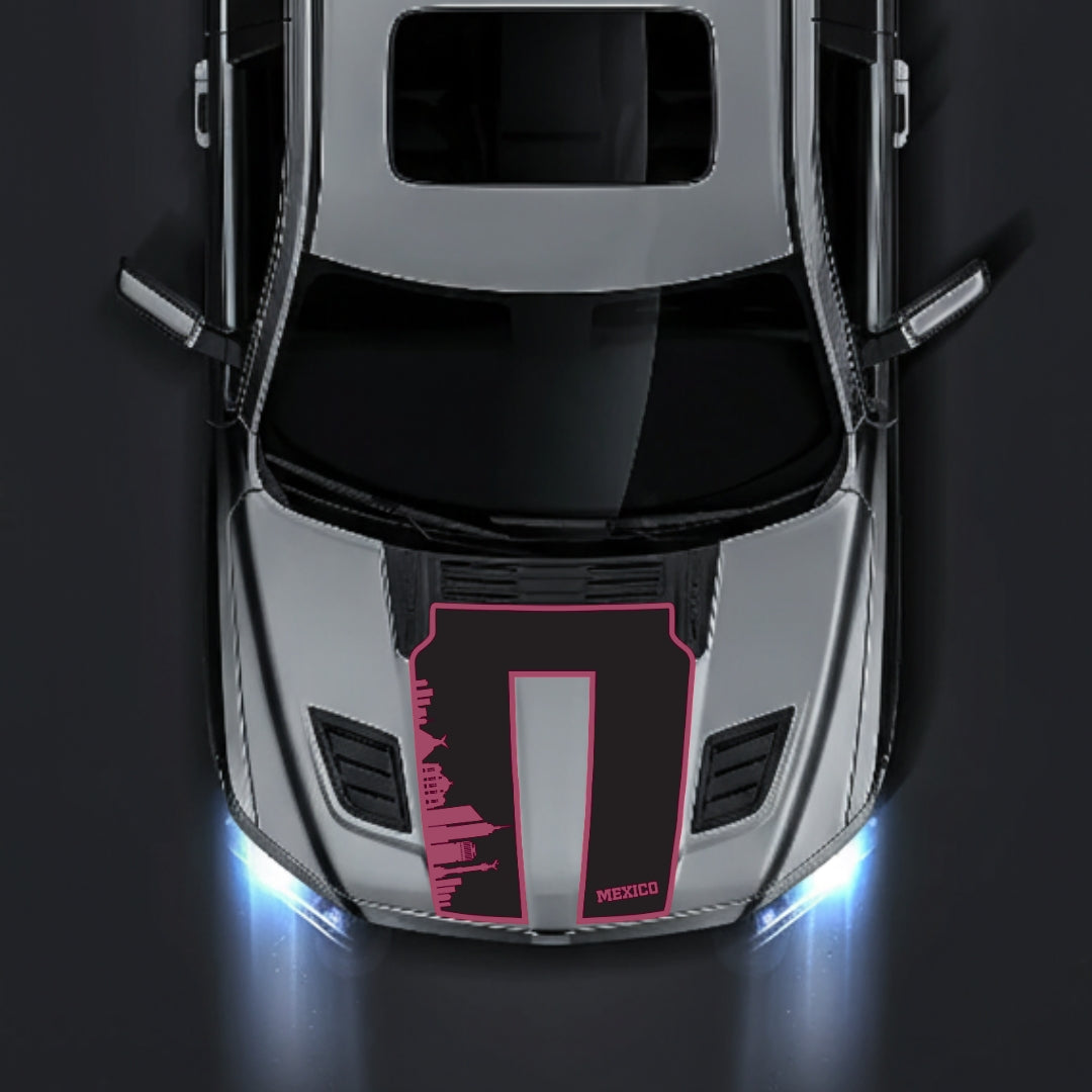 Performance Hood Panel Decal/Sticker - Mexico Skyline - Border Graphic Kit - For Dodge RAM 1500 2019-2025 - Premium Vinyl