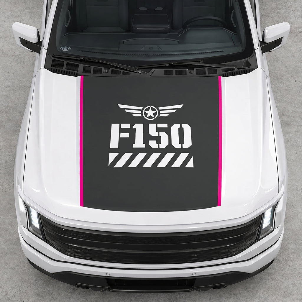 Hood Panel Decal/Sticker - Road Star Graphic Decal Graphic Kit - For Ford F-150 2015-2020 - Premium Vinyl