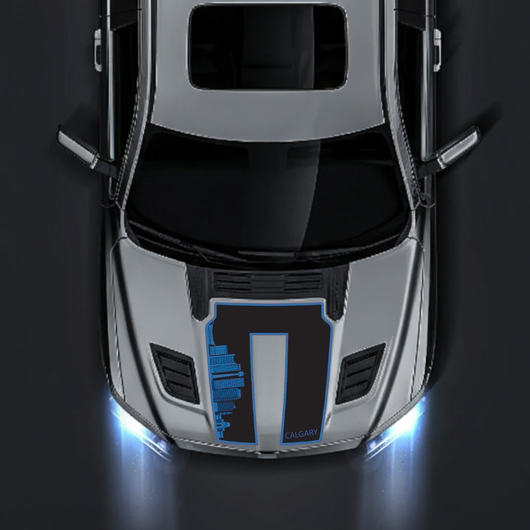 Hood Panel Decal/Sticker - Calgary Skyline - Border Graphic Kit - For Dodge RAM 1500 2019-2025 - Premium Vinyl