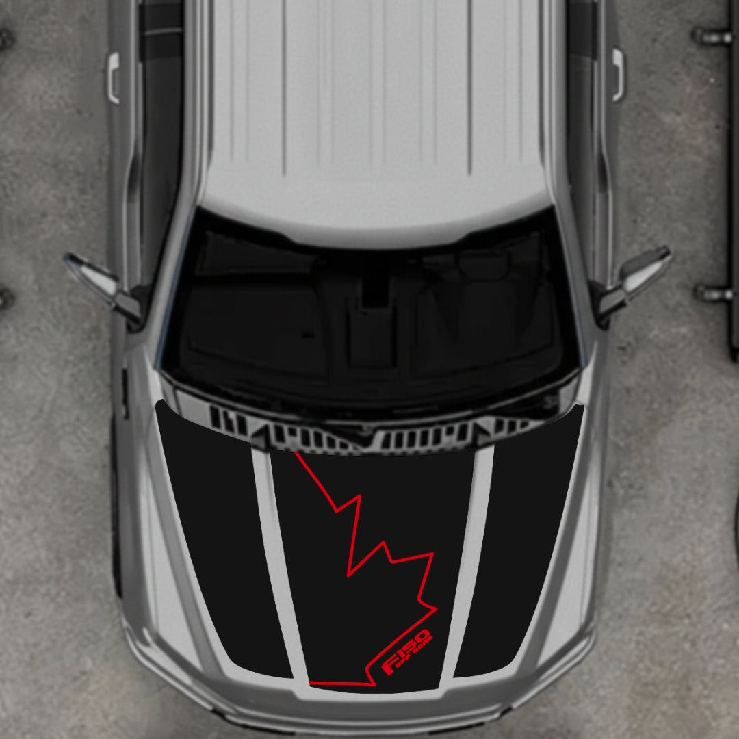 Hood Panel Decal/Sticker - Canada Style 20 Graphic Kit - For Ford F-150 2020-2026 - Premium Vinyl