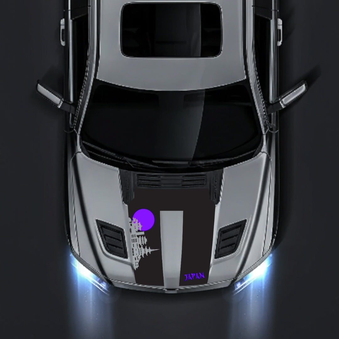 Performance Hood Panel Decal/Sticker - Japan Skyline - Cut Graphic Kit - For Dodge RAM 1500 2019-2025 - Premium Vinyl