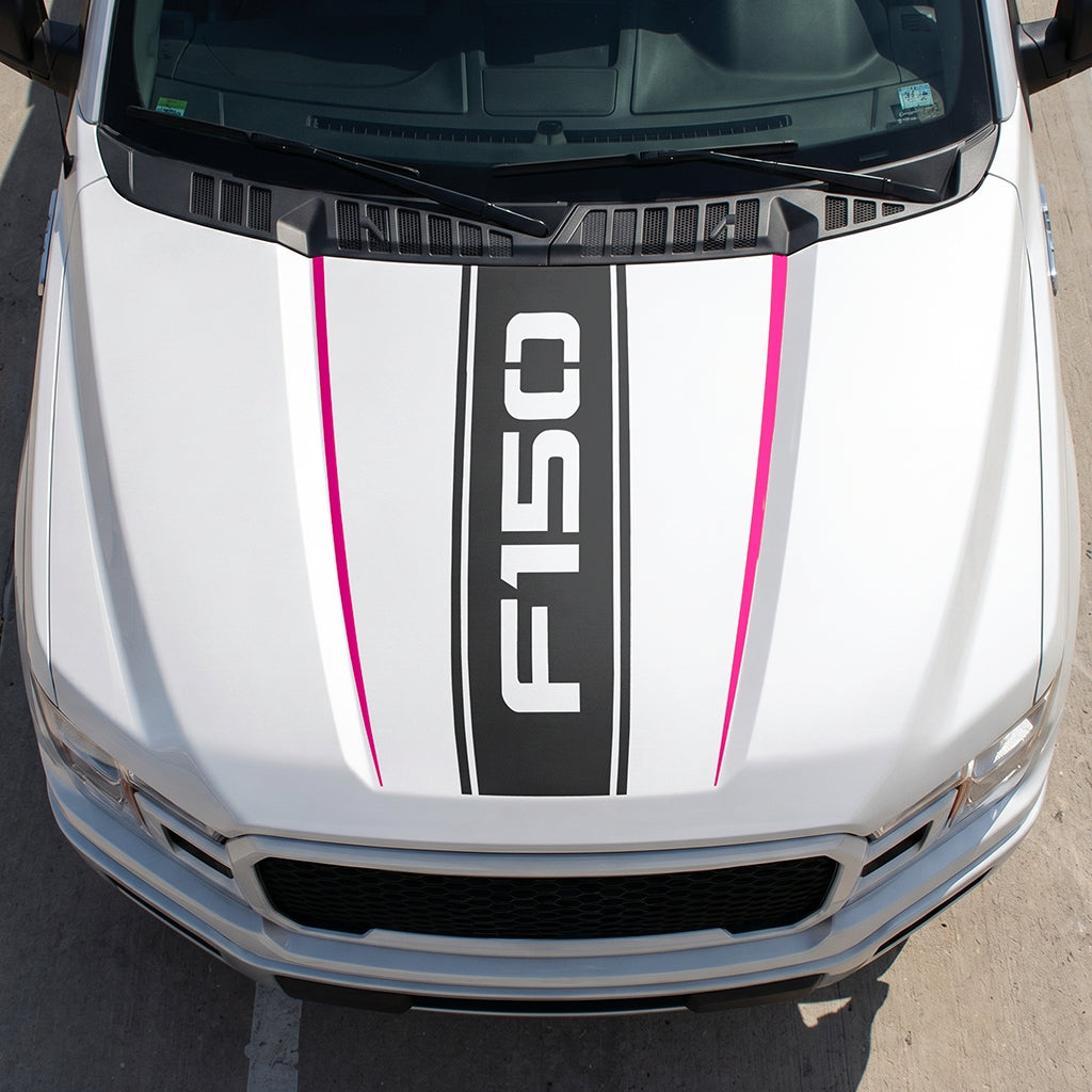Hood Panel Decal/Sticker - Bold Cut F150 Graphic Decal Graphic Kit - For Ford F-150 2015-2020 - Premium Vinyl