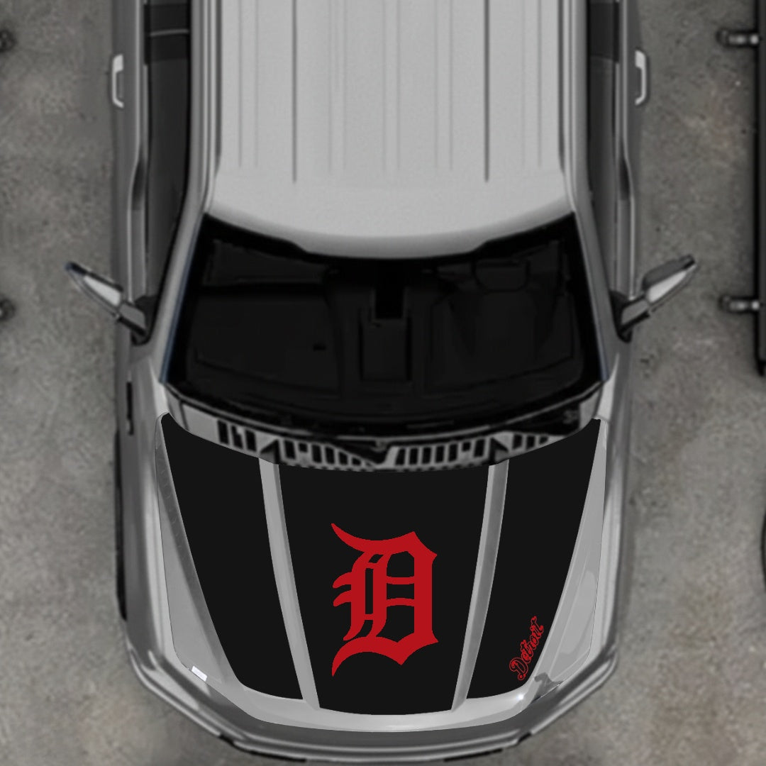 Hood Panel Decal/Sticker - Detroit intial Graphic Kit - For Ford F-150 2020-2026 - Premium Vinyl
