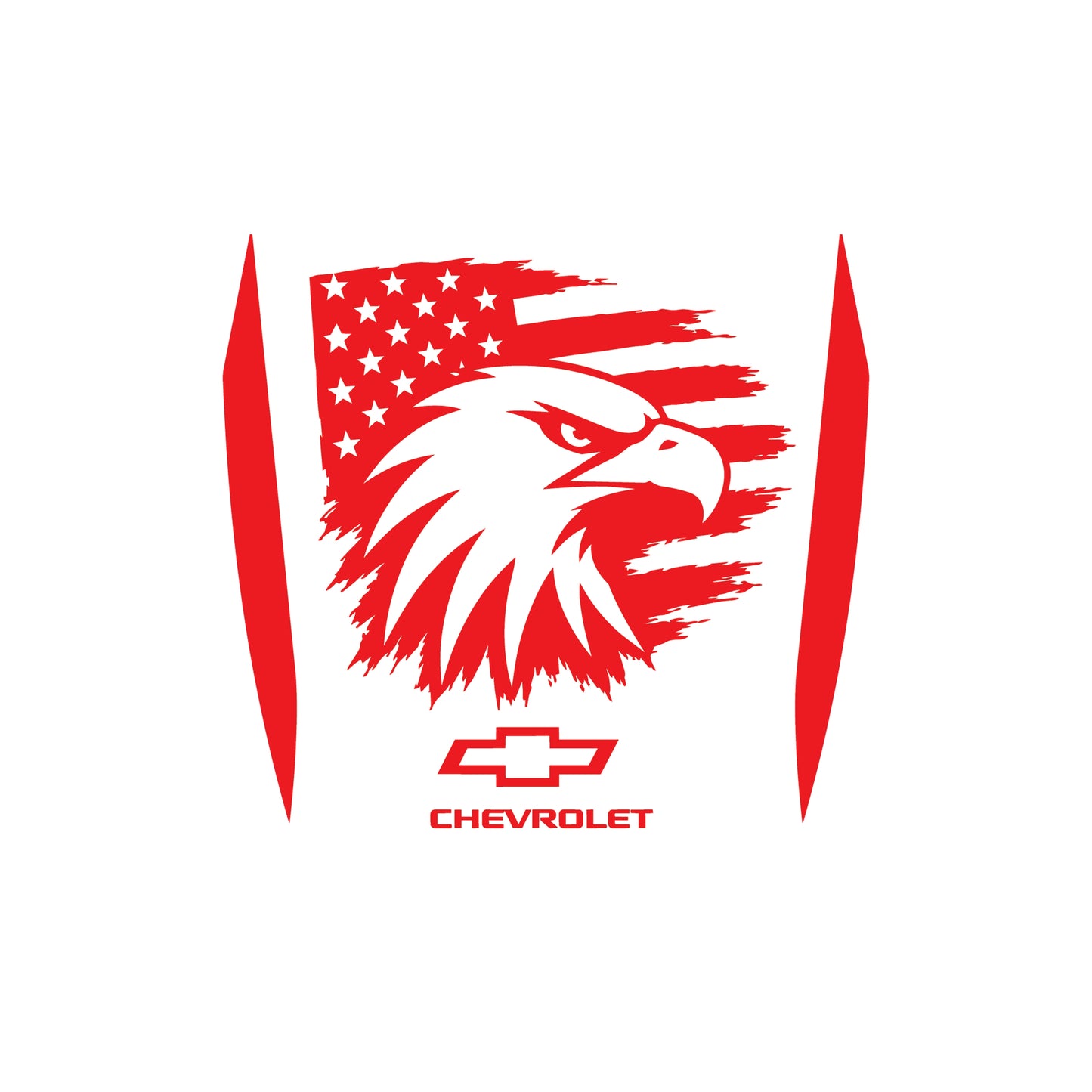 Hood Panel Decal/Sticker - Proud American Eagle Head Graphic Decal Graphic Kit - For Chevrolet Silverado 2019-2024 - Premium Vinyl