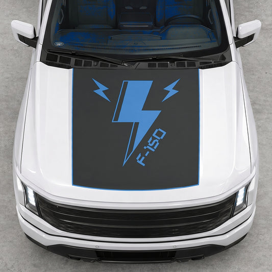 Hood Panel Decal/Sticker - Triple Electric Graphic Decal Graphic Kit - For FORD F-150 2015-2020 - Premium Vinyl