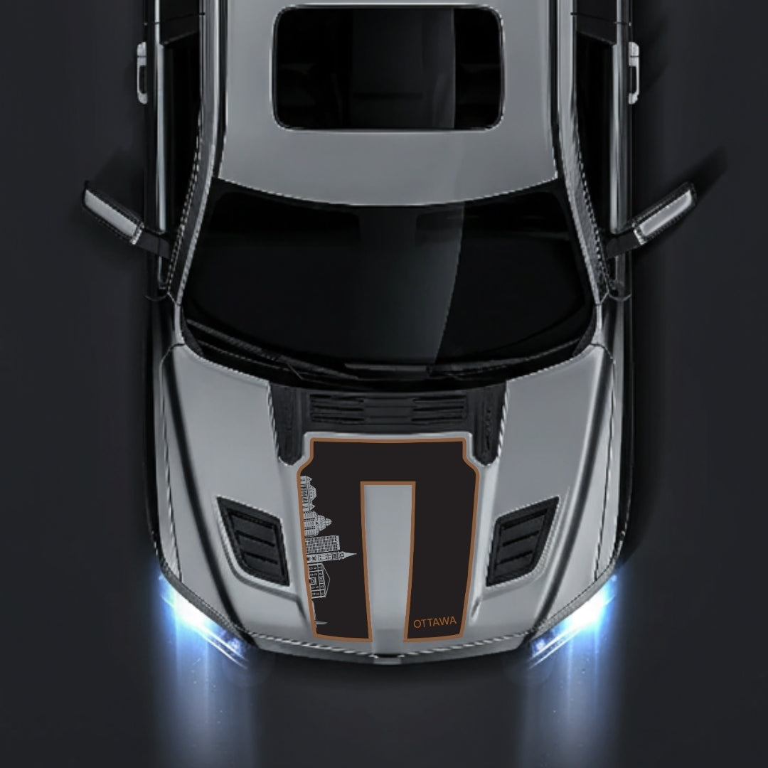 Performance Hood Panel Decal/Sticker - Ottawa Skyline - Cut - Border Graphic Kit - For Dodge RAM 1500 2019-2025 - Premium Vinyl