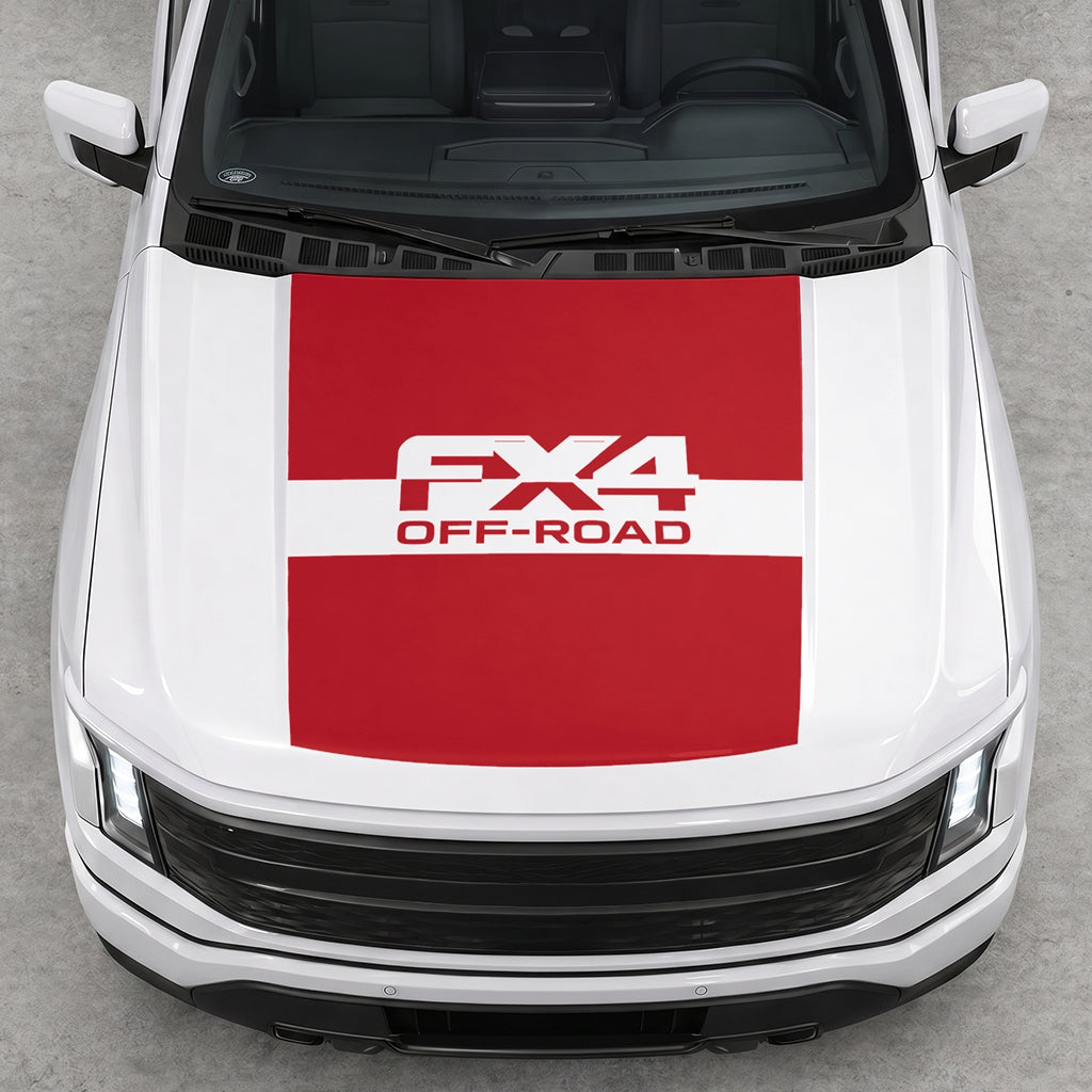 Hood Panel Decal/Sticker - Solid FX4 Graphic Decal Graphic Kit - For Ford F-150 2015-2020 - Premium Vinyl