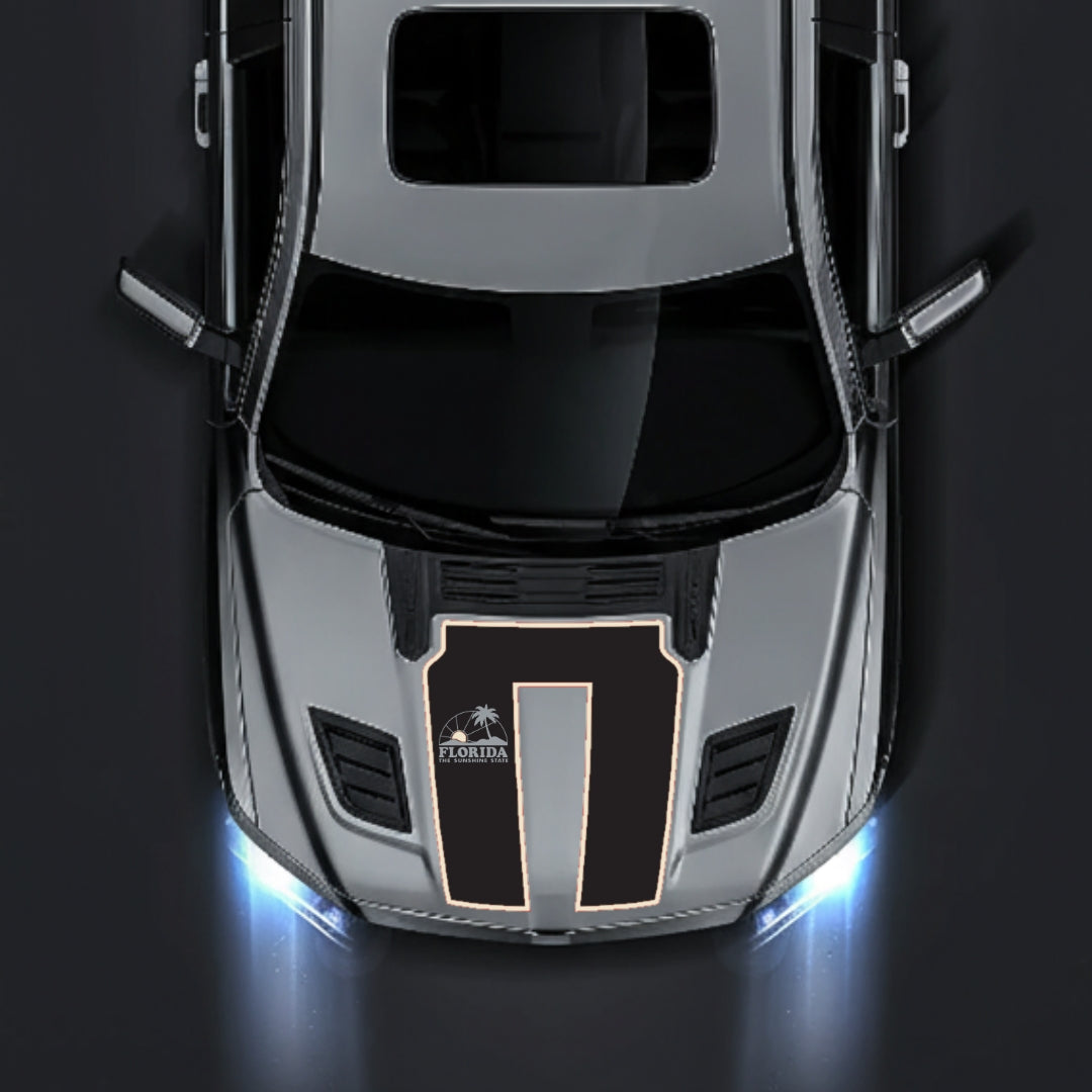 Hood Panel Decal/Sticker - Florida - Cut - Border Graphic Kit - For Dodge RAM 1500 2019-2025 - Premium Vinyl