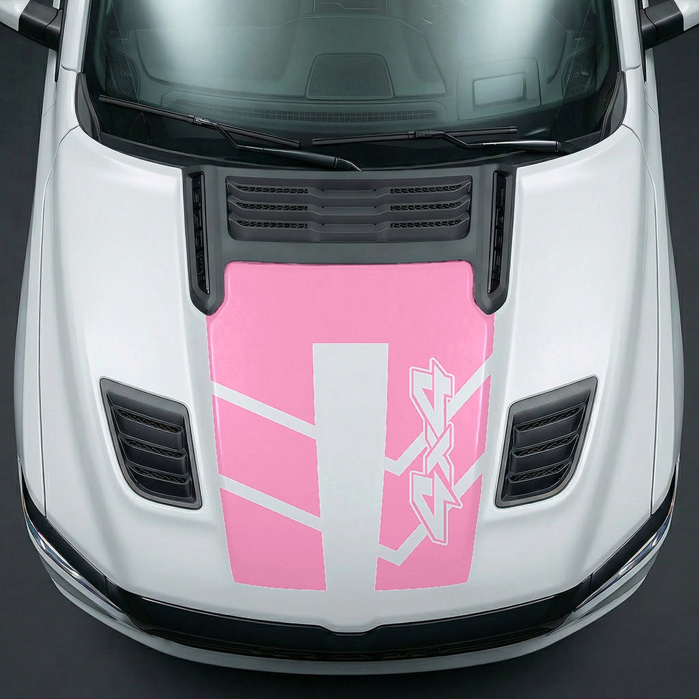 Hood Panel Decal/Sticker - Bold 4x4 Geometric Chevron Graphic Kit - For Dodge Ram 2019-2025 - Premium Vinyl