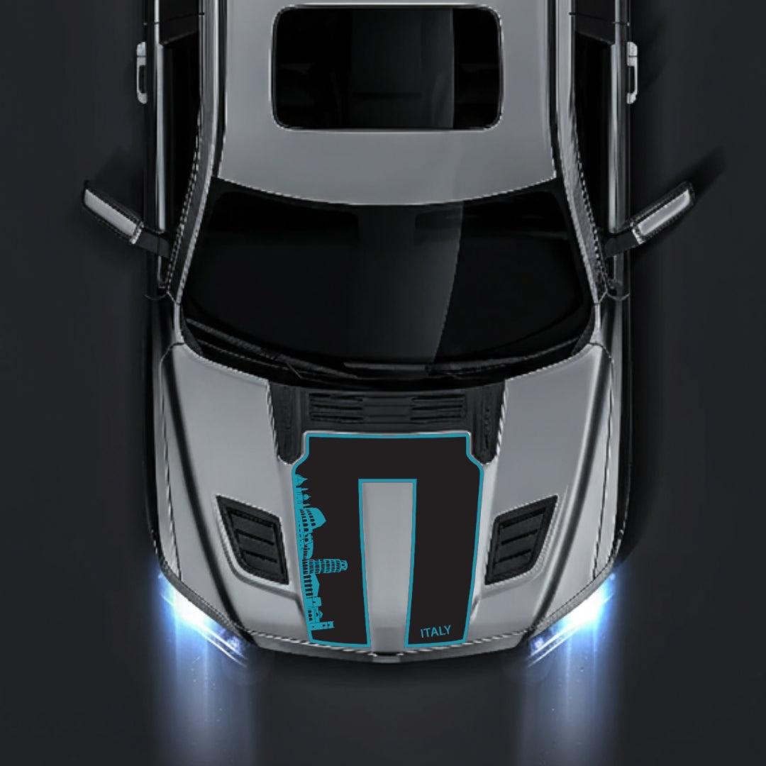 Hood Panel Decal/Sticker - Italy Skyline - Border Graphic Kit - For Dodge RAM 1500 2019-2025 - Premium Vinyl