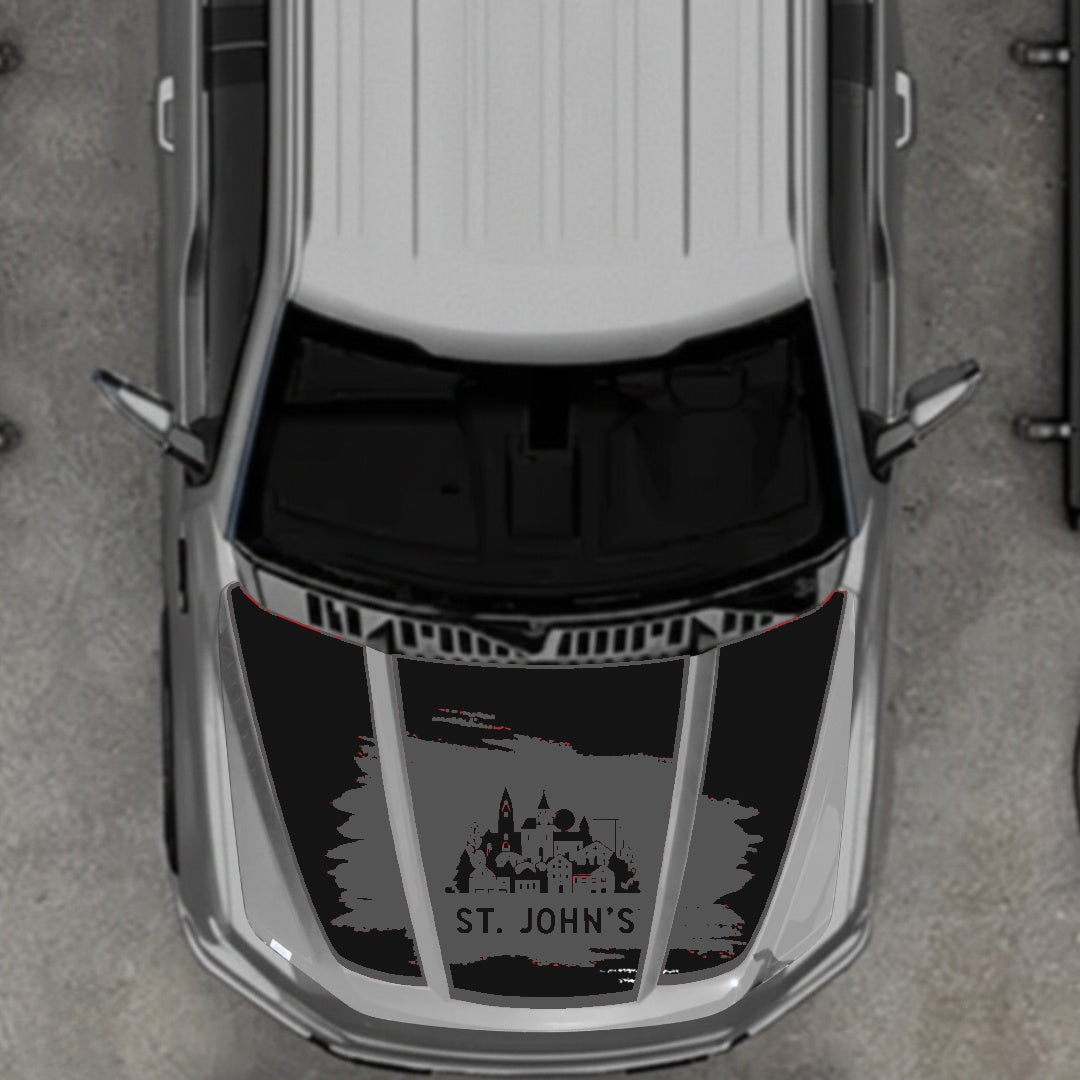Hood Panel Decal/Sticker - St John's Border Graphic Kit - For Ford F-150 2020-2026 - Premium Vinyl