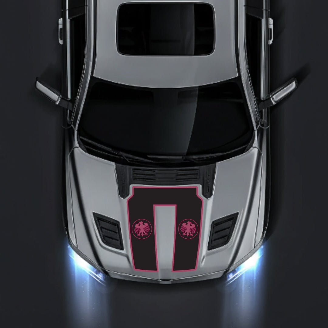 Performance Hood Panel Decal/Sticker - Germany Visual Identity - Border Graphic Kit - For Dodge RAM 1500 2019-2025 - Premium Vinyl