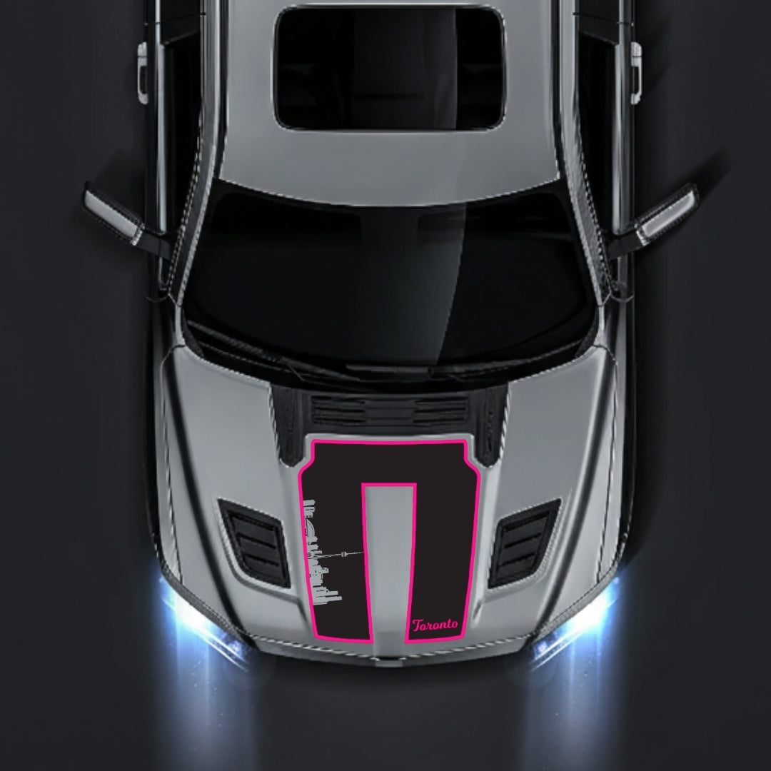Hood Panel Decal/Sticker - Toronto Skyline - Cut - Border Graphic Kit - For Dodge RAM 1500 2019-2025 - Premium Vinyl
