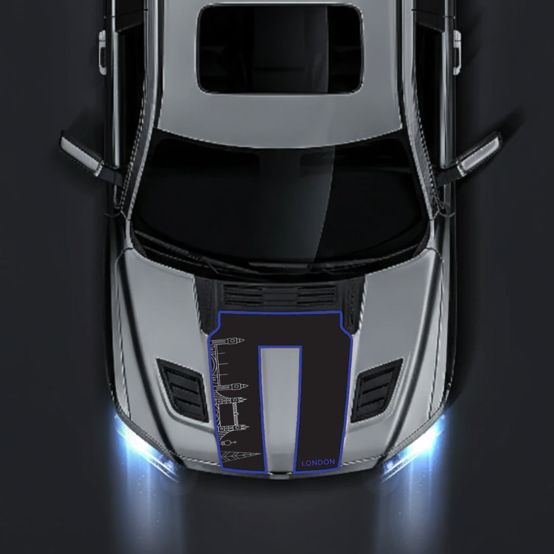 Hood Panel Decal/Sticker - London Skyline - Cut - Border Graphic Kit - For Dodge RAM 1500 2019-2025 - Premium Vinyl