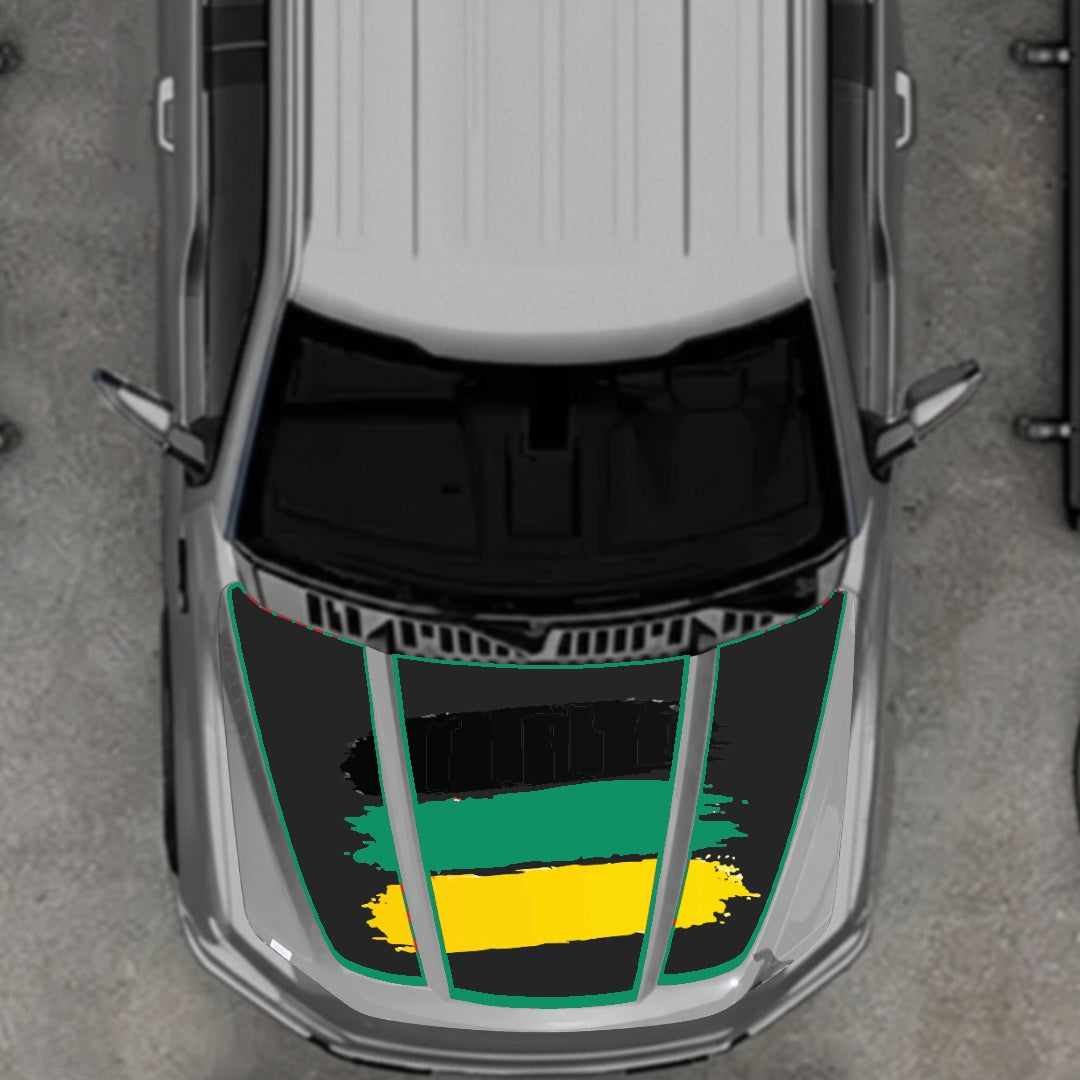 Hood Panel Decal/Sticker - Germany Flag - Border Graphic Kit - For Ford F-150 2020-2026 - Premium Vinyl