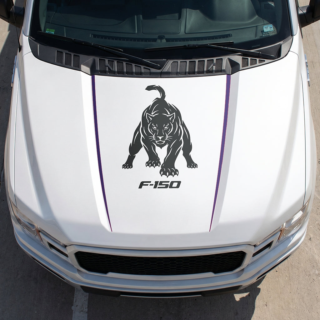 Hood Panel Decal/Sticker - Tiger Graphic Decal Graphic Kit - For Ford F-150 2015-2020 - Premium Vinyl