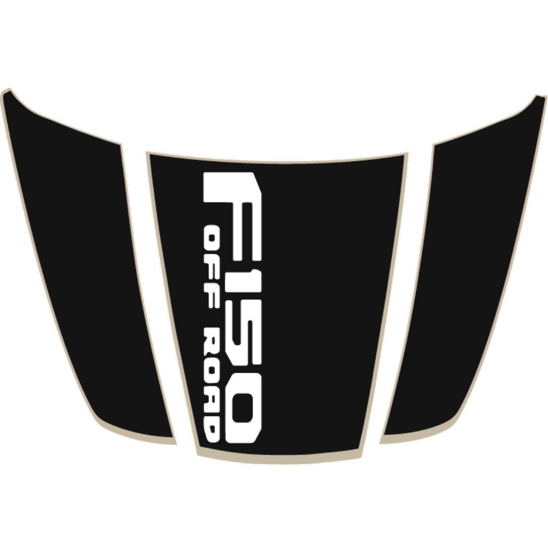 Hood Panel Decal/Sticker - Style 2 - Cut - Border Graphic Kit - For Ford F-150 2020-2026 - Premium Vinyl
