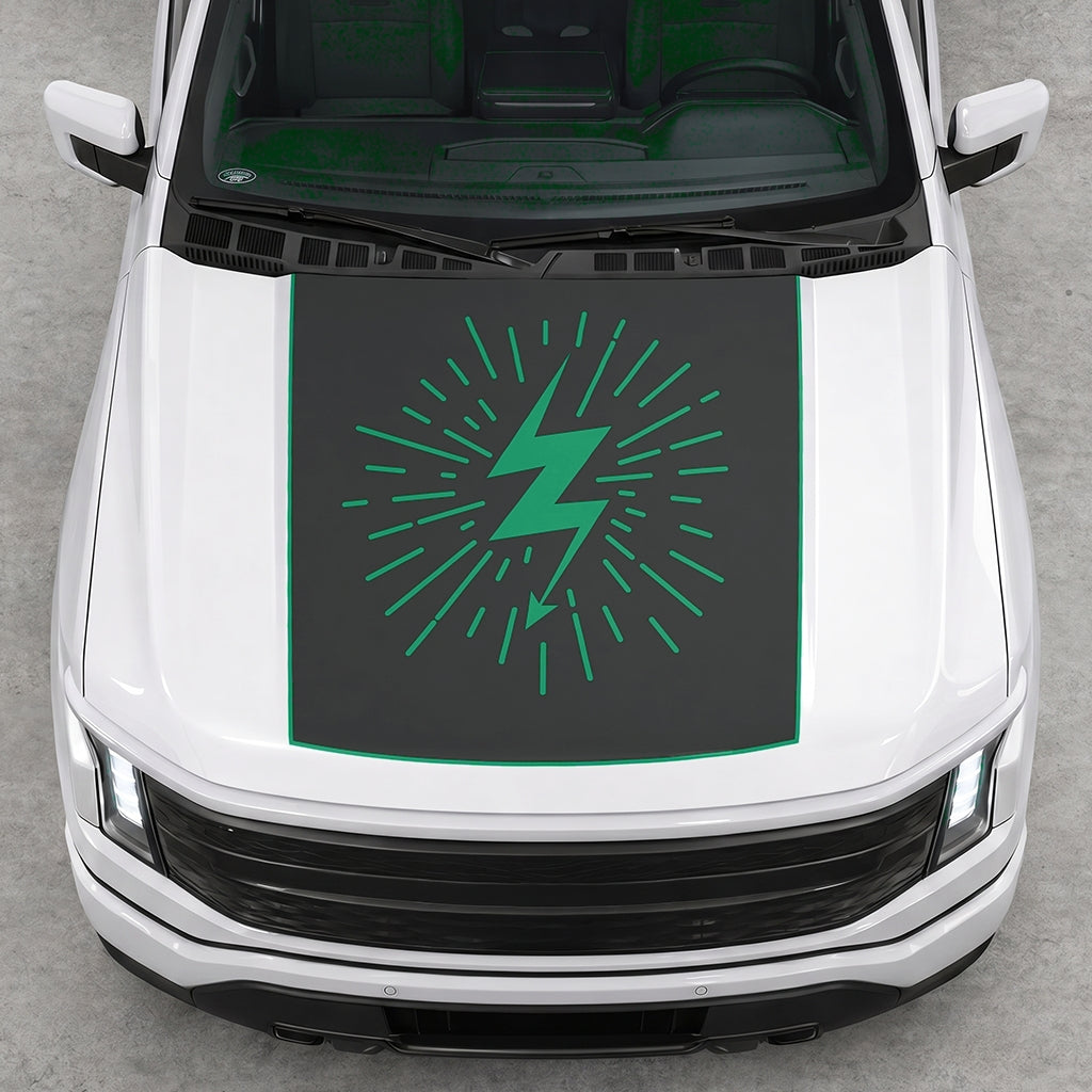 Hood Panel Decal/Sticker - Electric Splash Graphic Decal Graphic Kit - For FORD F-150 2015-2020 - Premium Vinyl
