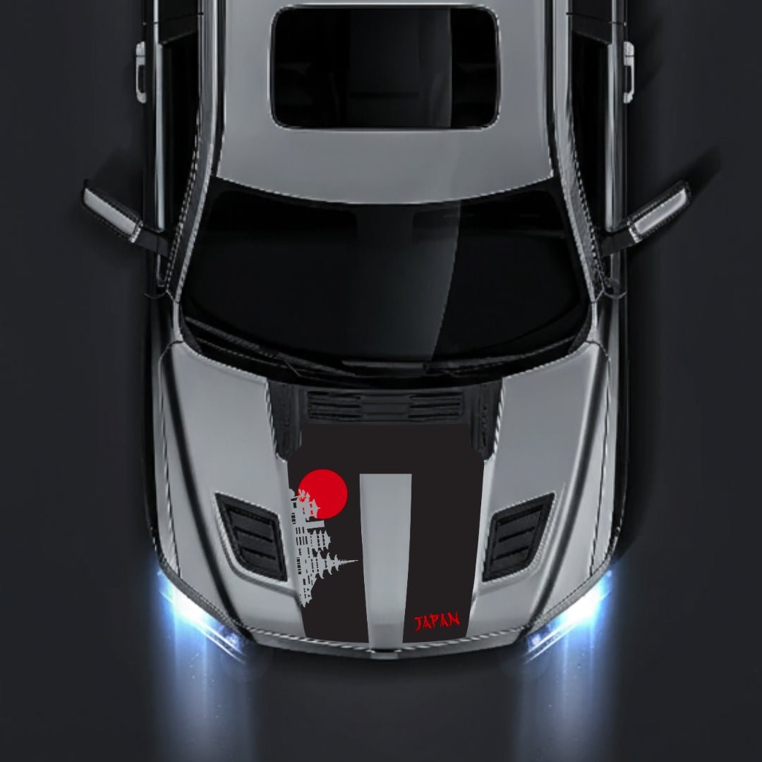 Performance Hood Panel Decal/Sticker - Japan Skyline - Cut Graphic Kit - For Dodge RAM 1500 2019-2025 - Premium Vinyl