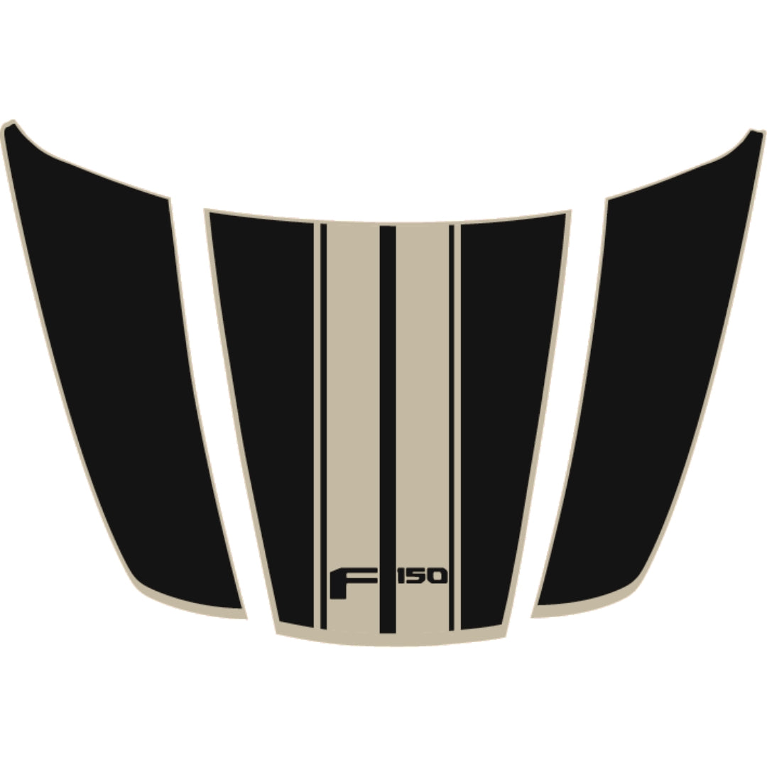 Hood Panel Decal/Sticker - Style 1 - Border Graphic Kit - For Ford F-150 2020-2026 - Premium Vinyl