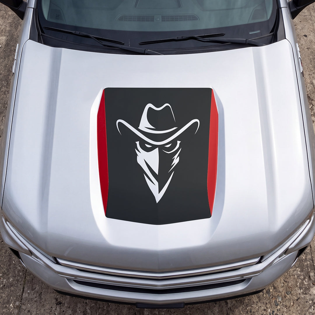 Hood Panel Decal/Sticker - Cowboy Bandit Graphic Decal Graphic Kit - For Chevrolet Silverado 2019-2024 - Premium Vinyl