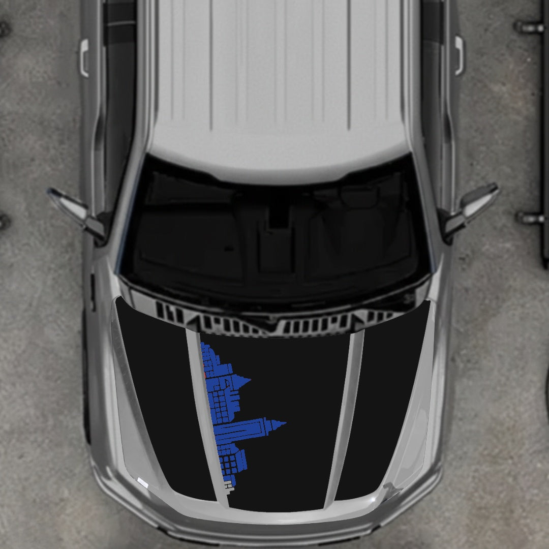 Hood Panel Decal/Sticker - Halifax Skyline Graphic Kit - For Ford F-150 2020-2026 - Premium Vinyl