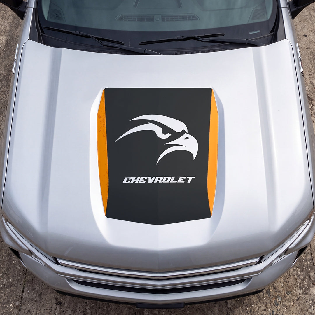 Hood Panel Decal/Sticker - Hawk Head Graphic Decal Graphic Kit - For Chevrolet Silverado 2019-2024 - Premium Vinyl