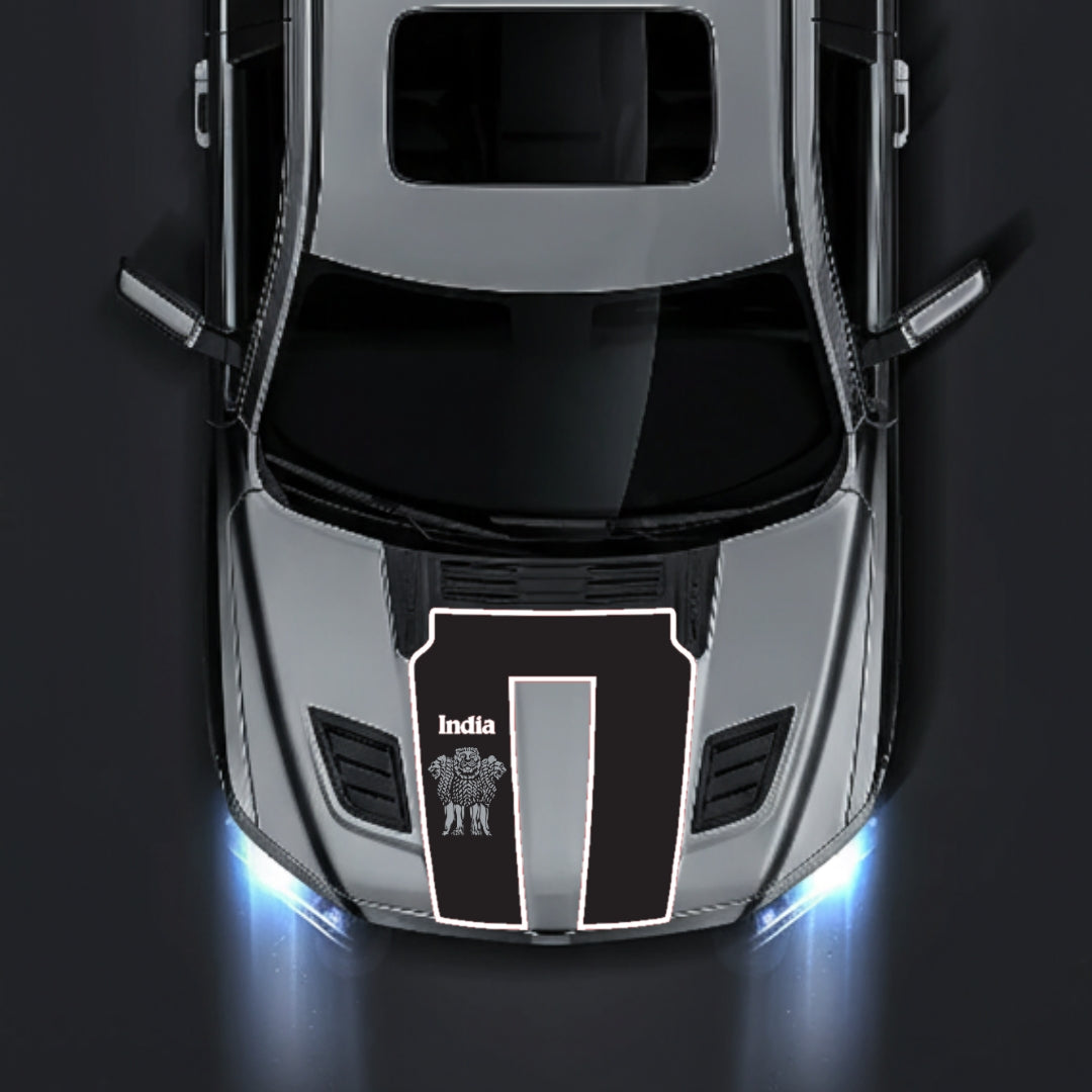 Hood Panel Decal/Sticker - India - Cut - Border Graphic Kit - For Dodge RAM 1500 2019-2025 - Premium Vinyl