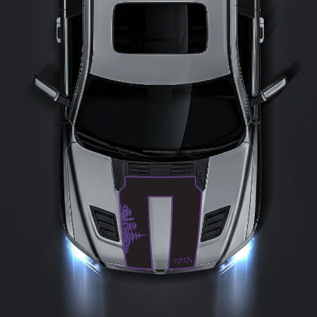 Hood Panel Decal/Sticker - Japan Skyline - Border Graphic Kit - For Dodge RAM 1500 2019-2025 - Premium Vinyl