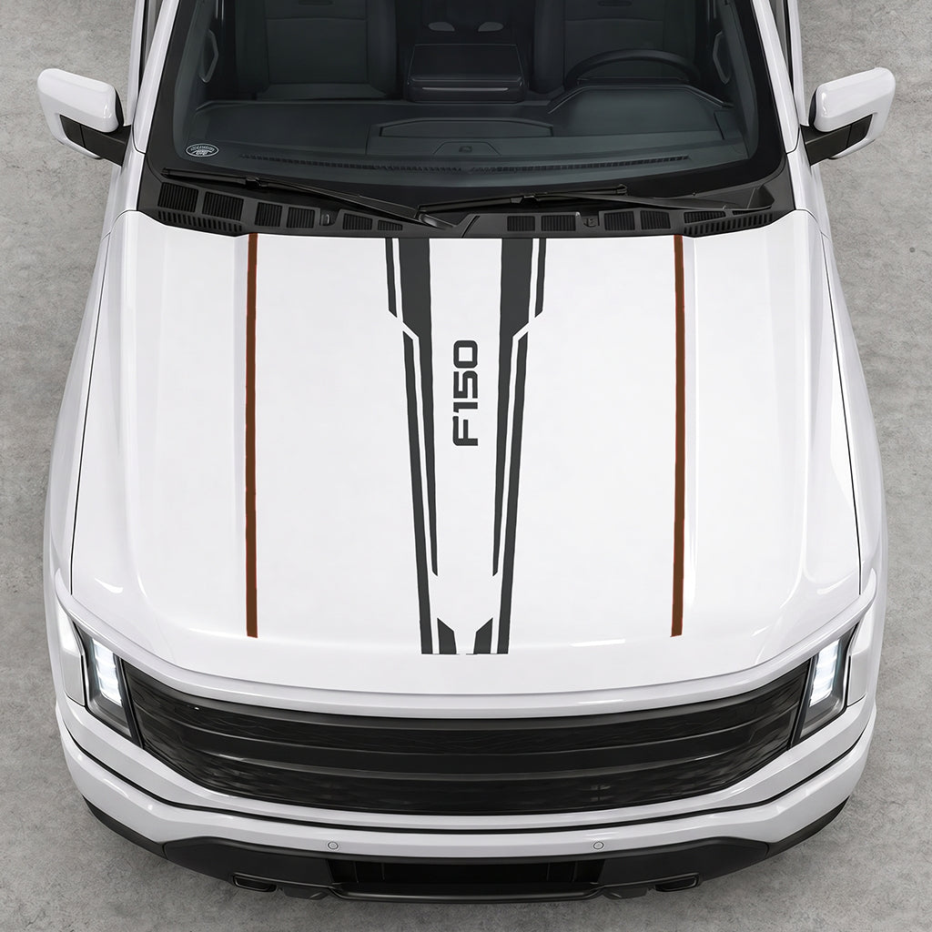 Hood Panel Decal/Sticker - Speed Graphic Decal Graphic Kit - For Ford F-150 2015-2020 - Premium Vinyl