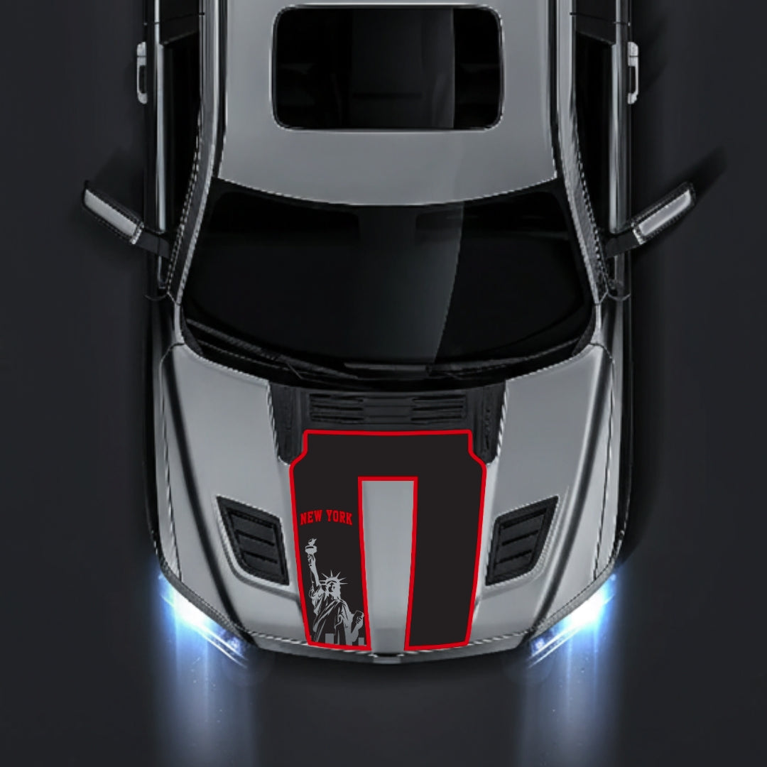 Performance Hood Panel Decal/Sticker - New York - Cut - Border Graphic Kit - For Dodge RAM 1500 2019-2025 - Premium Vinyl