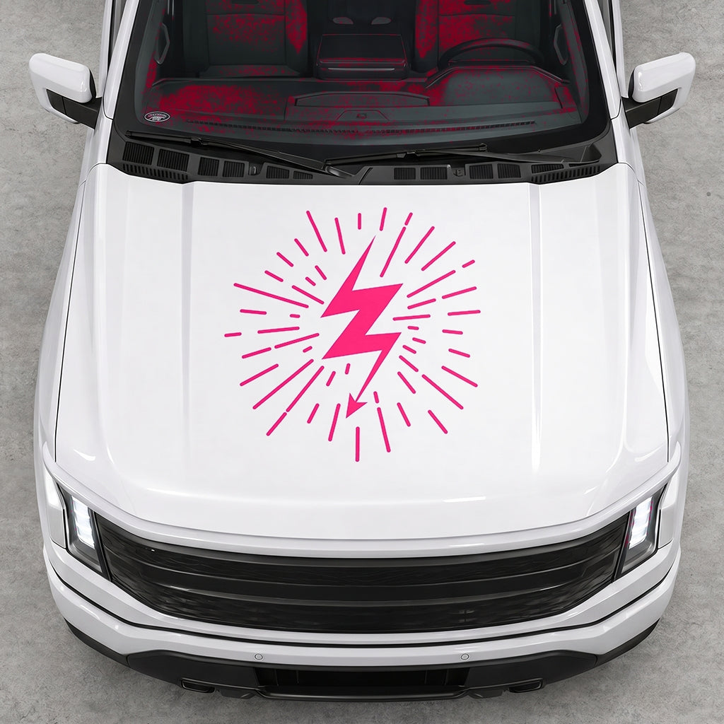 Hood Panel Decal/Sticker - Cut Electric Splash Graphic Decal Graphic Kit - For FORD F-150 2015-2020 - Premium Vinyl