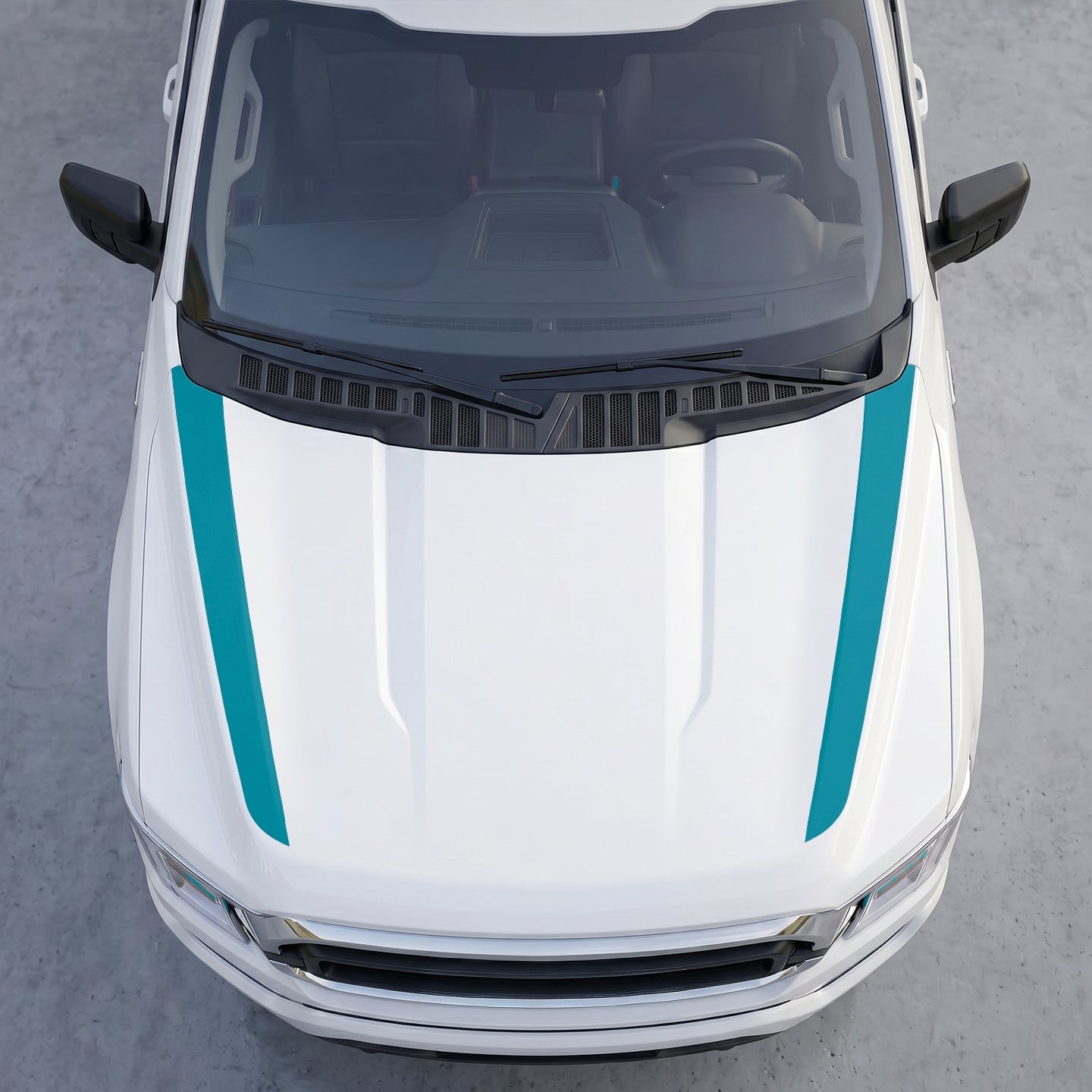 Hood Panel Decal/Sticker - Minimalist Solid  Hood Cowl Stripes – Dual Side Accent Vinyl Decals Graphic Kit - For Ford F-150 F150 2015-2020 - Premium Vinyl