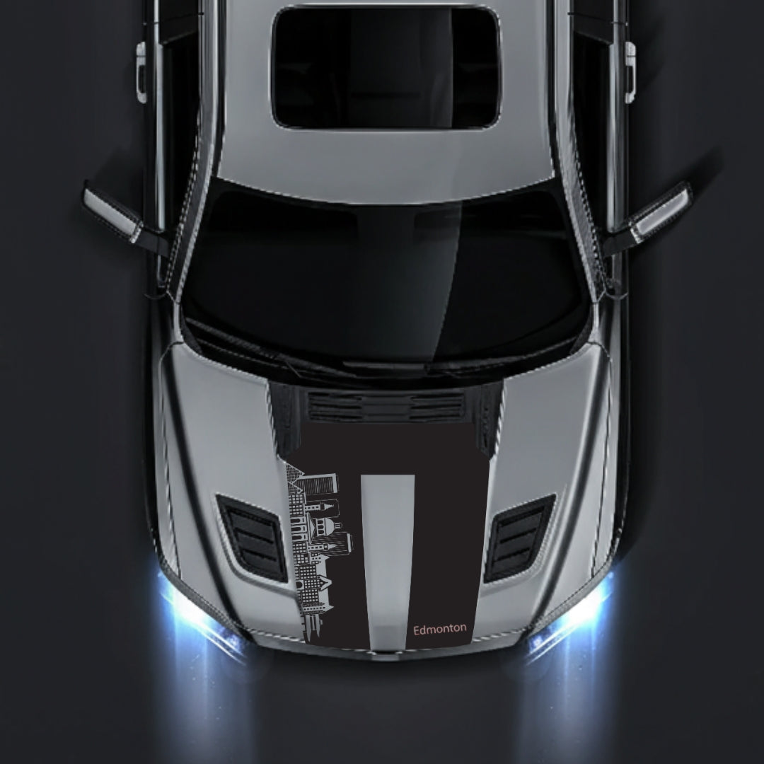 Hood Panel Decal/Sticker - Edmonton Skyline - Cut Graphic Kit - For Dodge RAM 1500 2019-2025 - Premium Vinyl
