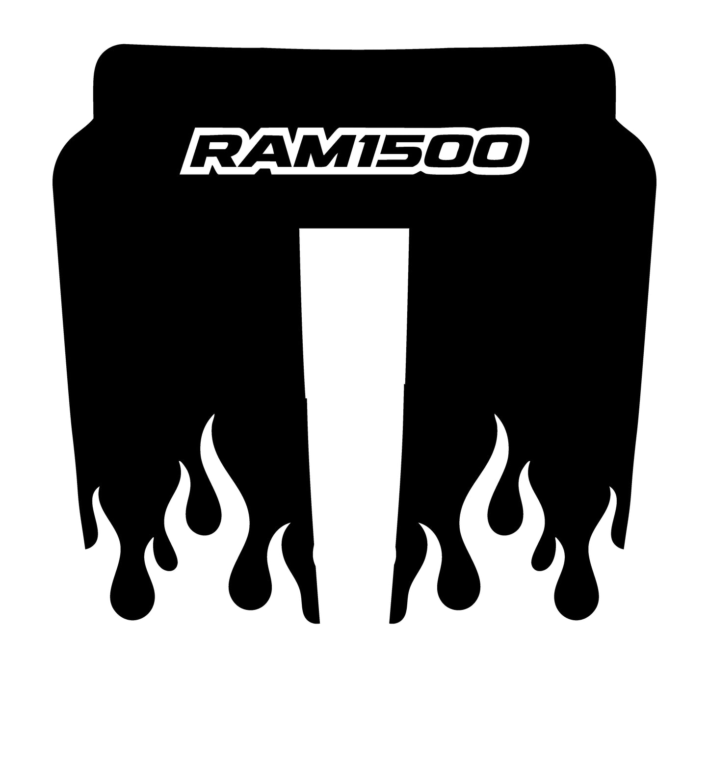 Hood Panel Decal/Sticker - RAM 1500 Flaming U-Shape Graphic Kit - For Dodge Ram 2019-2025 - Premium Vinyl