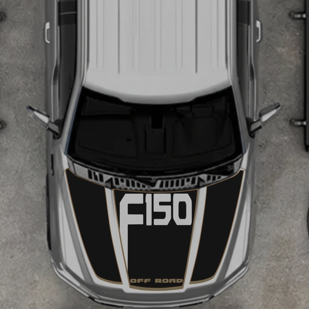 Hood Panel Decal/Sticker - Style 12 - Cut Graphic Kit - For Ford F-150 2020-2026 - Premium Vinyl