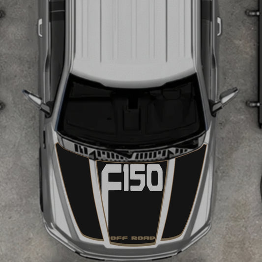 Hood Panel Decal/Sticker - Style 12 - Cut Graphic Kit - For Ford F-150 2020-2026 - Premium Vinyl