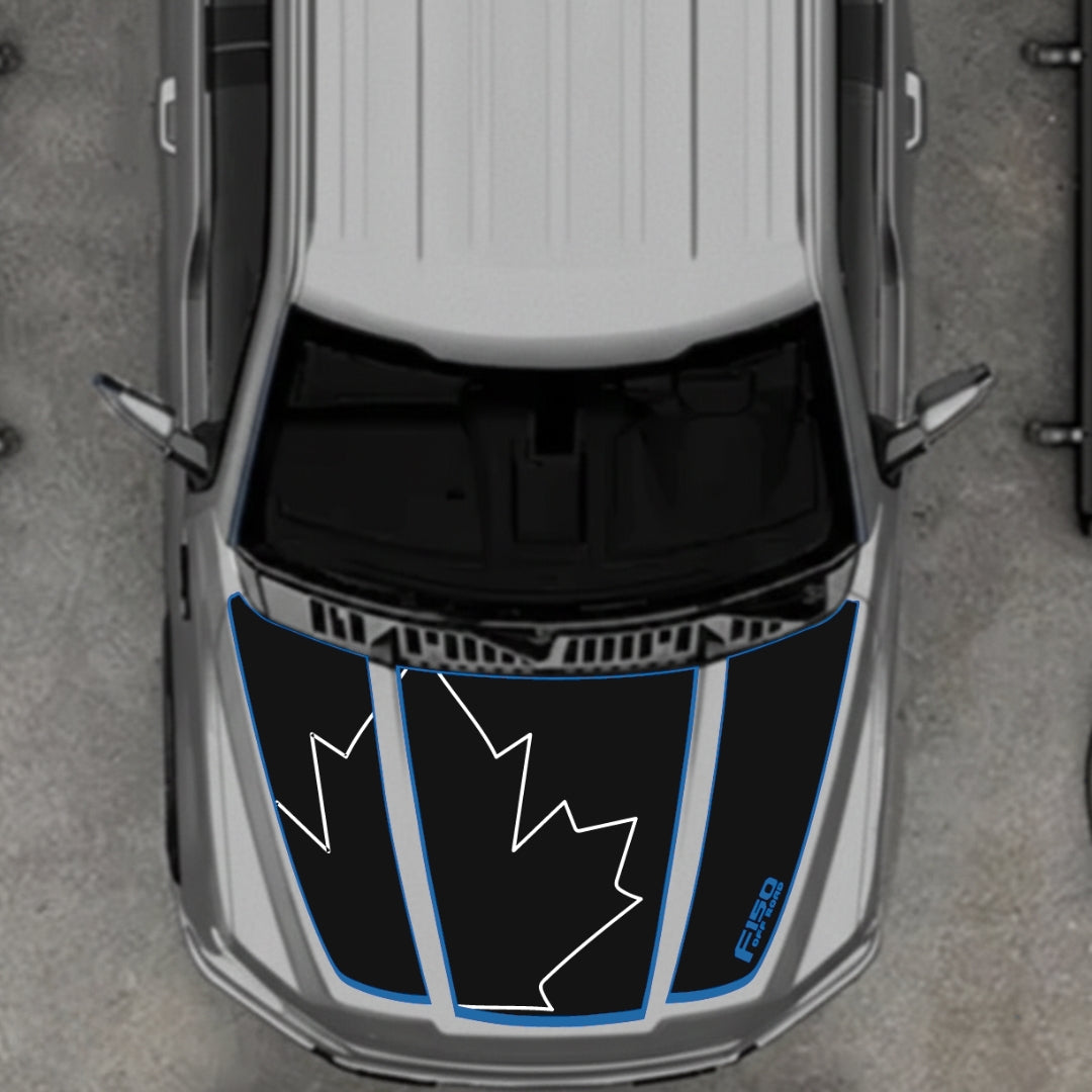 Hood Panel Decal/Sticker - Canada Style 23 Graphic Kit - For Ford F-150 2020-2026 - Premium Vinyl