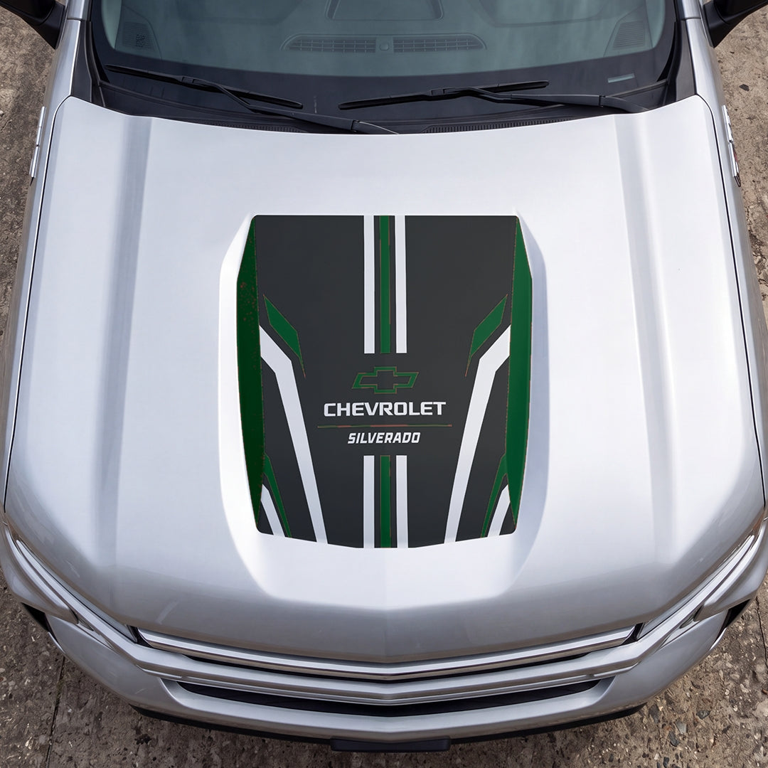 Hood Panel Decal/Sticker - Speed Graphic Decal Graphic Kit - For Chevrolet Silverado 2019-2024 - Premium Vinyl