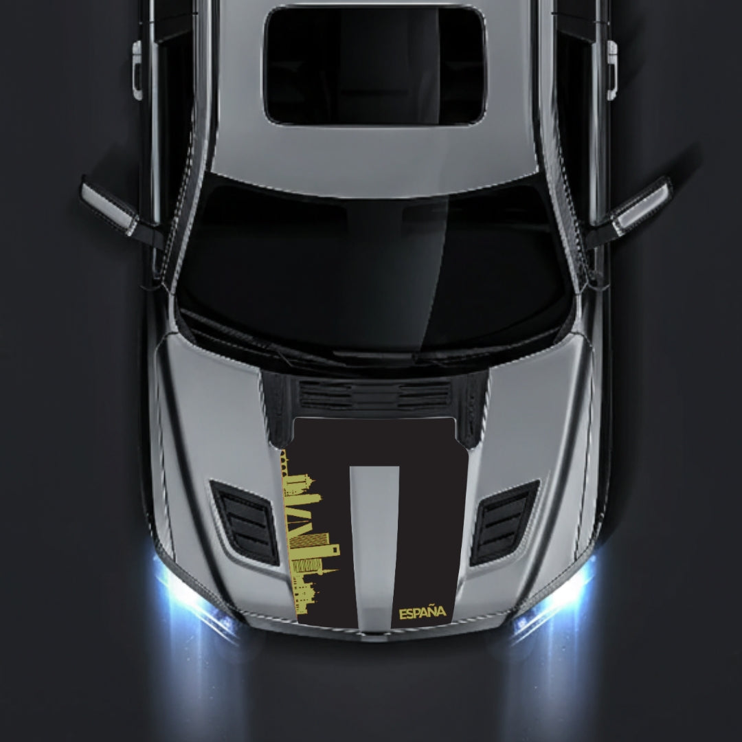 Hood Panel Decal/Sticker - Spain Skyline Graphic Kit - For Dodge RAM 1500 2019-2025 - Premium Vinyl