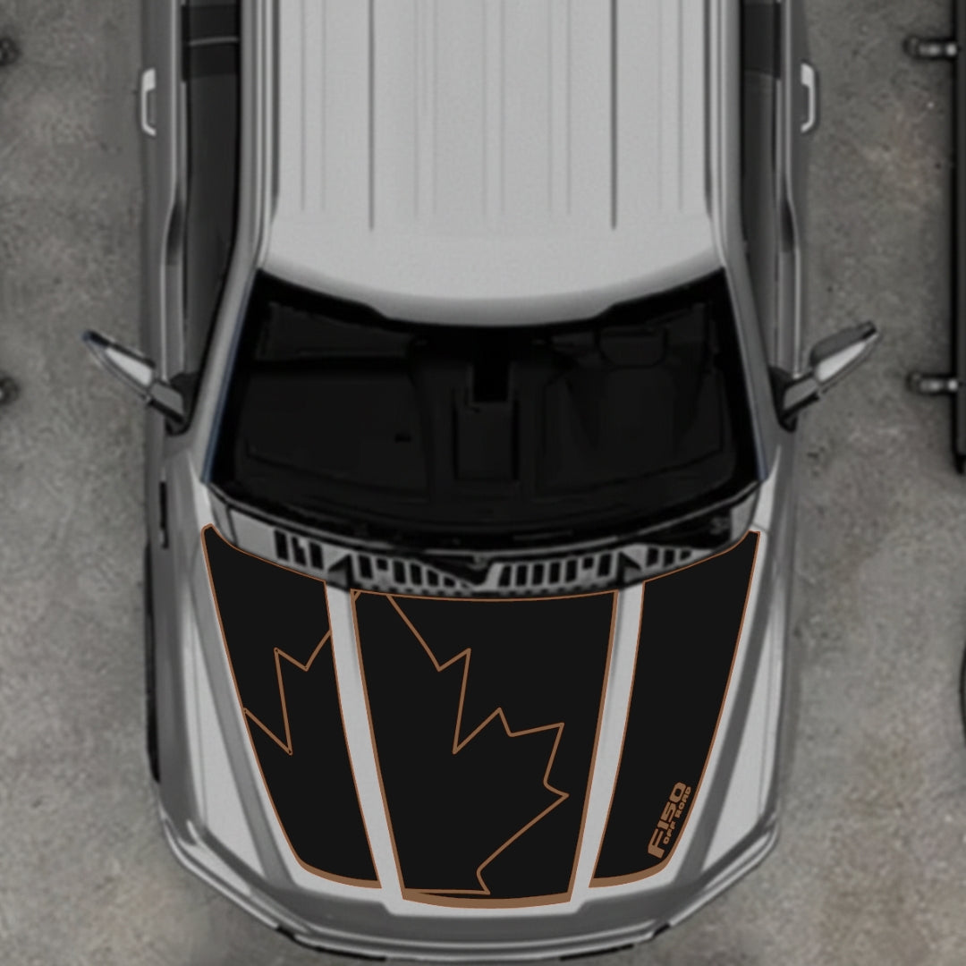 Hood Panel Decal/Sticker - Canada Style 27 Graphic Kit - For Ford F-150 2020-2026 - Premium Vinyl