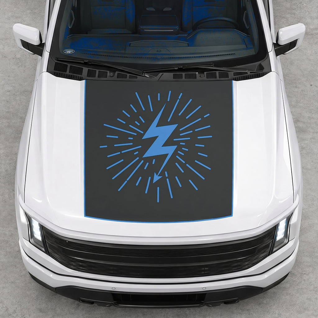 Hood Panel Decal/Sticker - Electric Splash Graphic Decal Graphic Kit - For FORD F-150 2015-2020 - Premium Vinyl